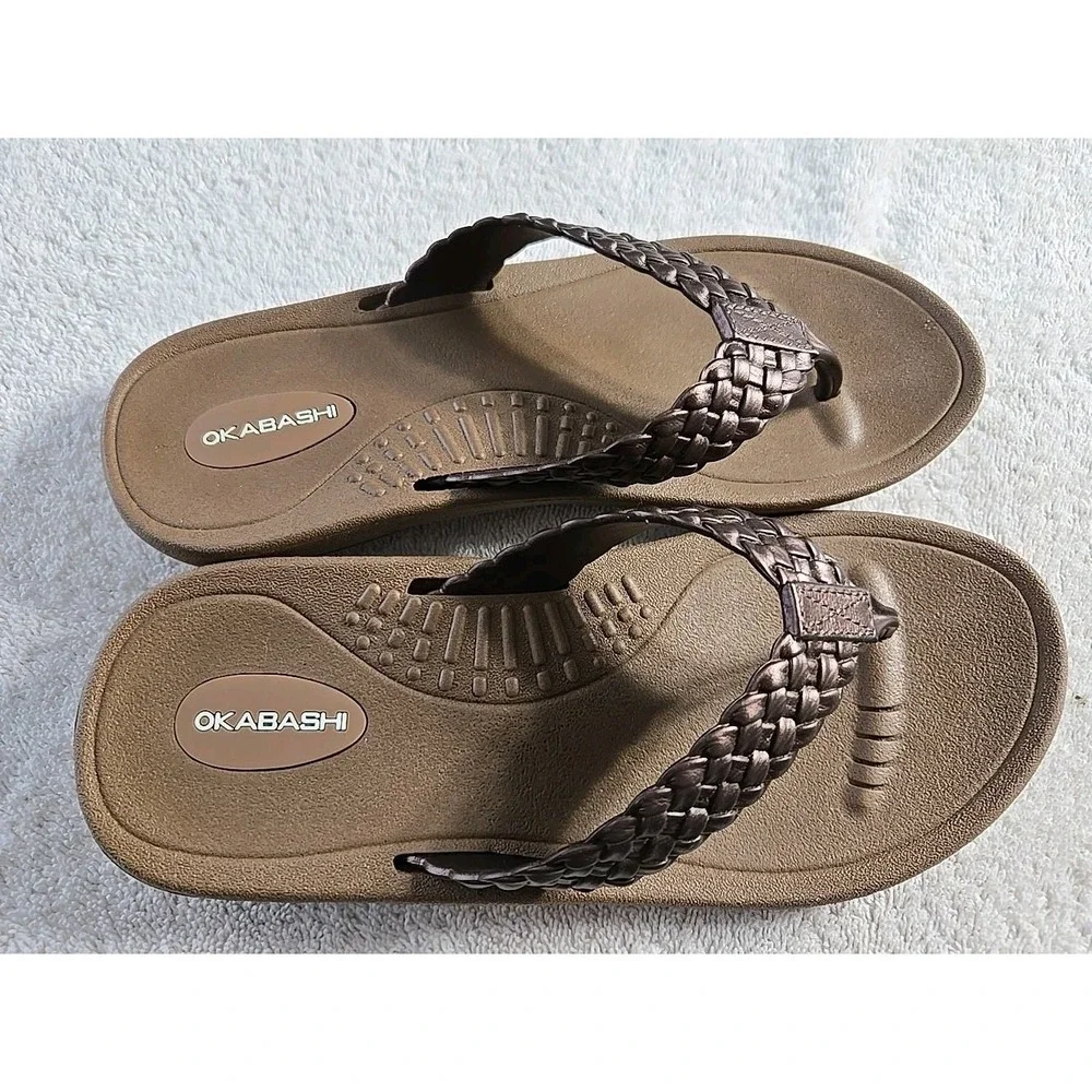 Okabashi‎ Womans Flip Flop Size Small Copper Color Shoes